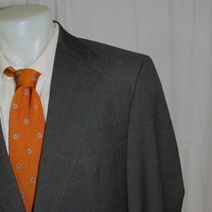 Burberrys Prorsum Moss Gray Plaid Vintage Two Button Suit 41L